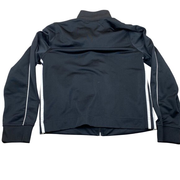 Adidas Women's Track Jacket Medium Black With White Stripes Activewear Full Zip - Picture 2 of 7